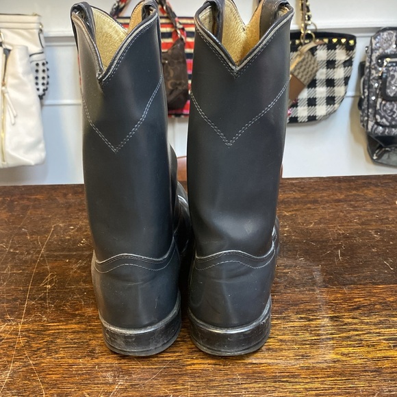 Men’s grey leather cowboy boots - Picture 3 of 6
